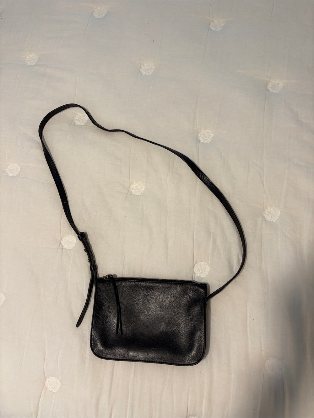 Madewell Black Leather Adjustable Crossbody Bag